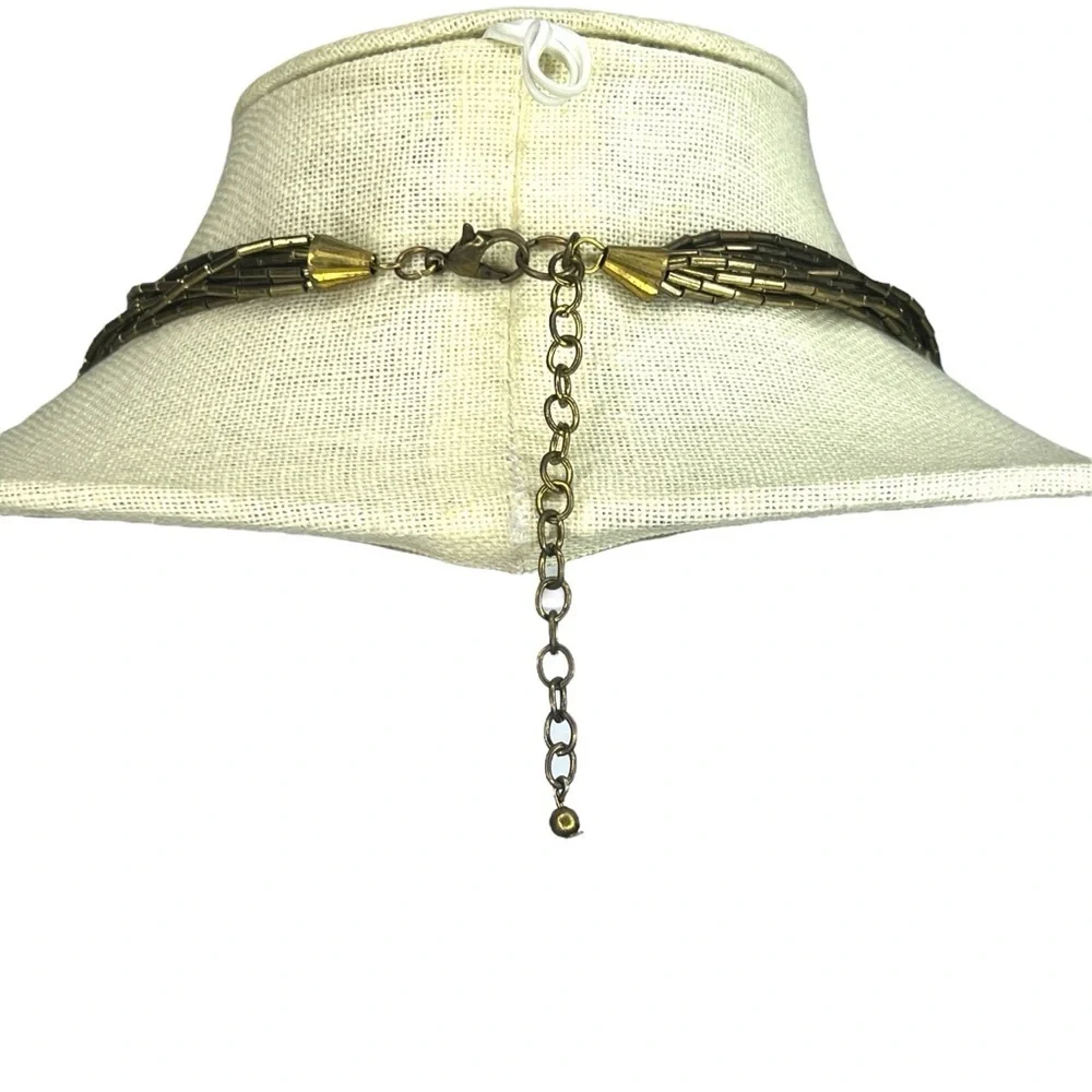 Bronze Beaded Multi-strand Necklace